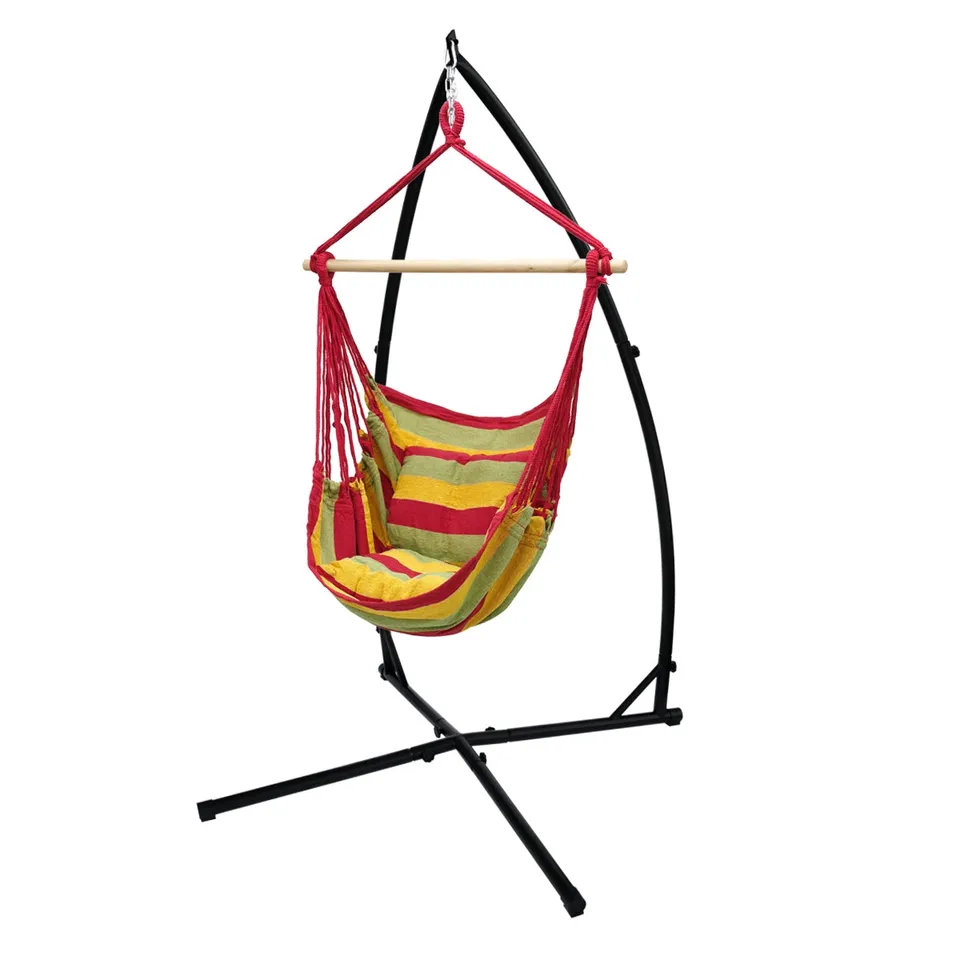ECD Germany Fauteuil Suspendu Coton + Support 120 kg