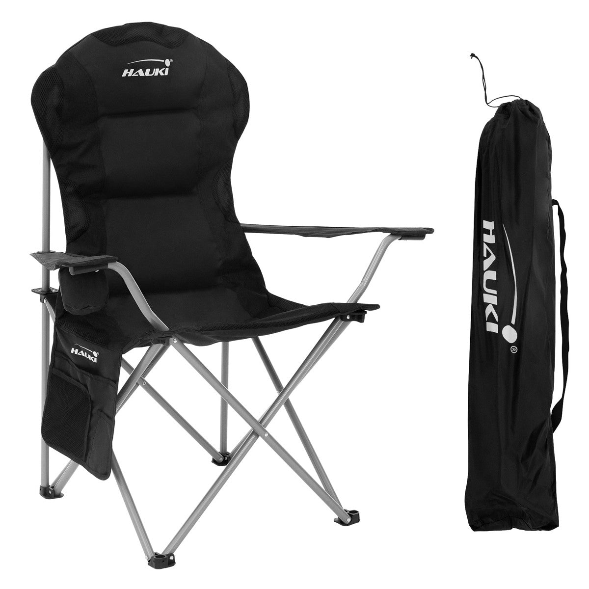 ECD Germany Hauki chaise camping pliable bleu 150 kg
