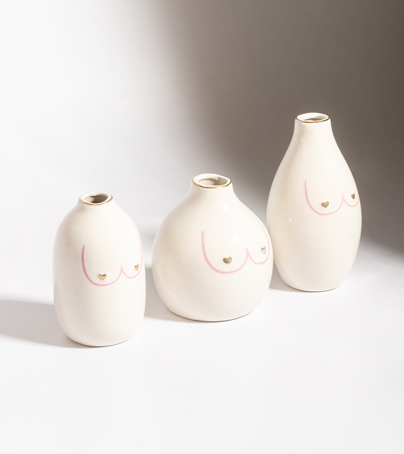 L'avant gardiste Vases Set de 3 vases boobies Girl power fleurs