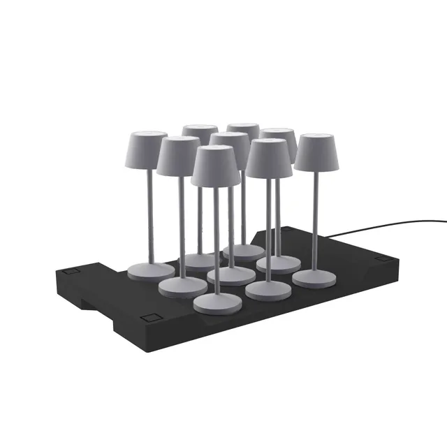 Red Deco Emily Grey lot 9 lampes de table sans fil LED H25cm