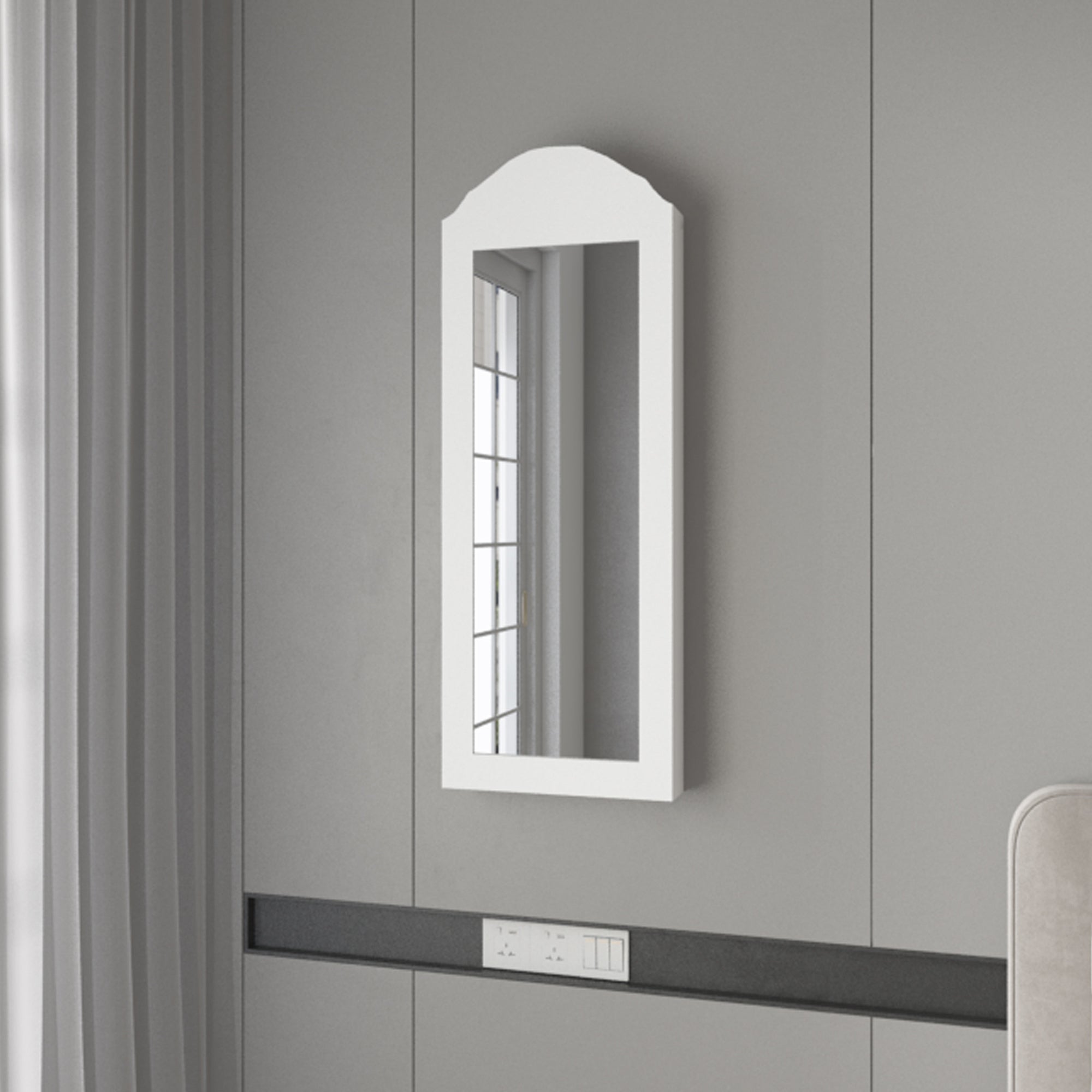 ML-Design Möbel armoire à bijoux miroir blanc 95x35x9 cm