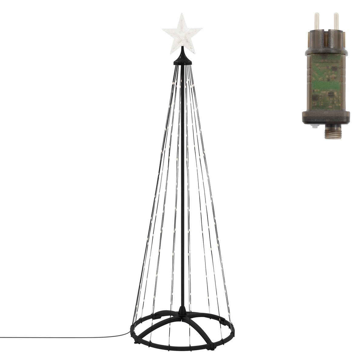 ECD Germany déco sapin LED extérieur blanc chaud 150 cm