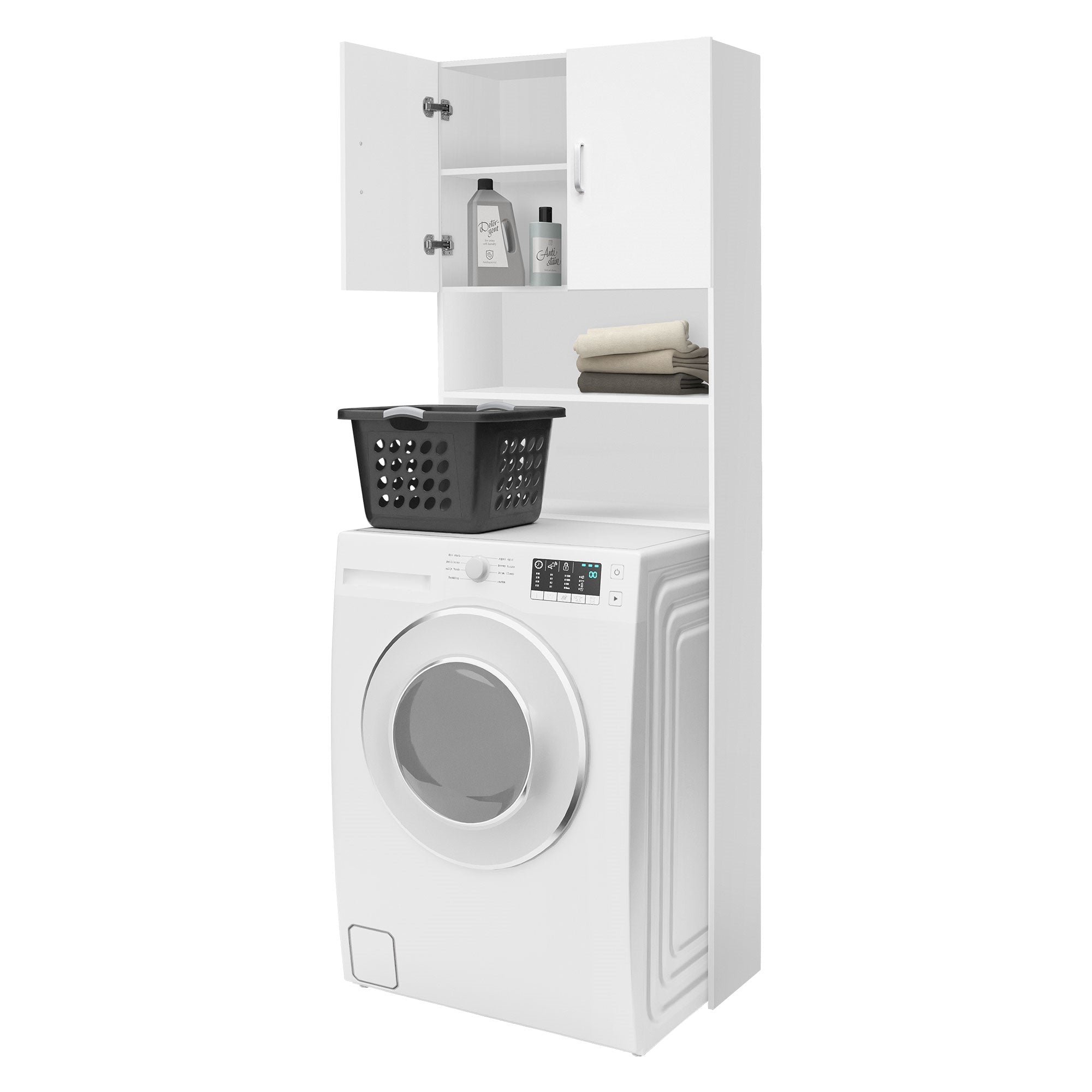ECD Germany Möbel meuble lave-linge blanc 190x63 cm 2 portes