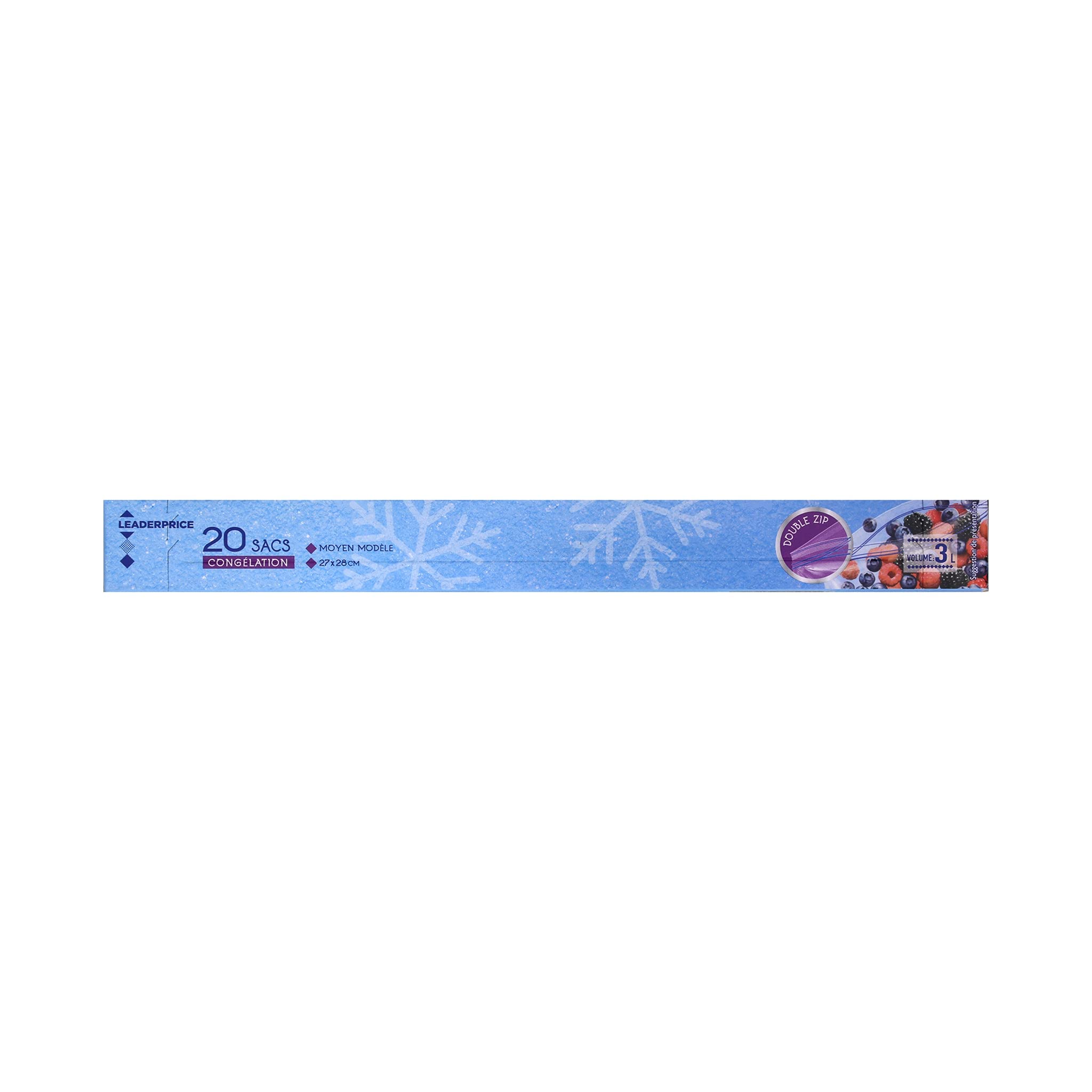 Leader Price Produits ménagers sacs congélation zip 3 L x20