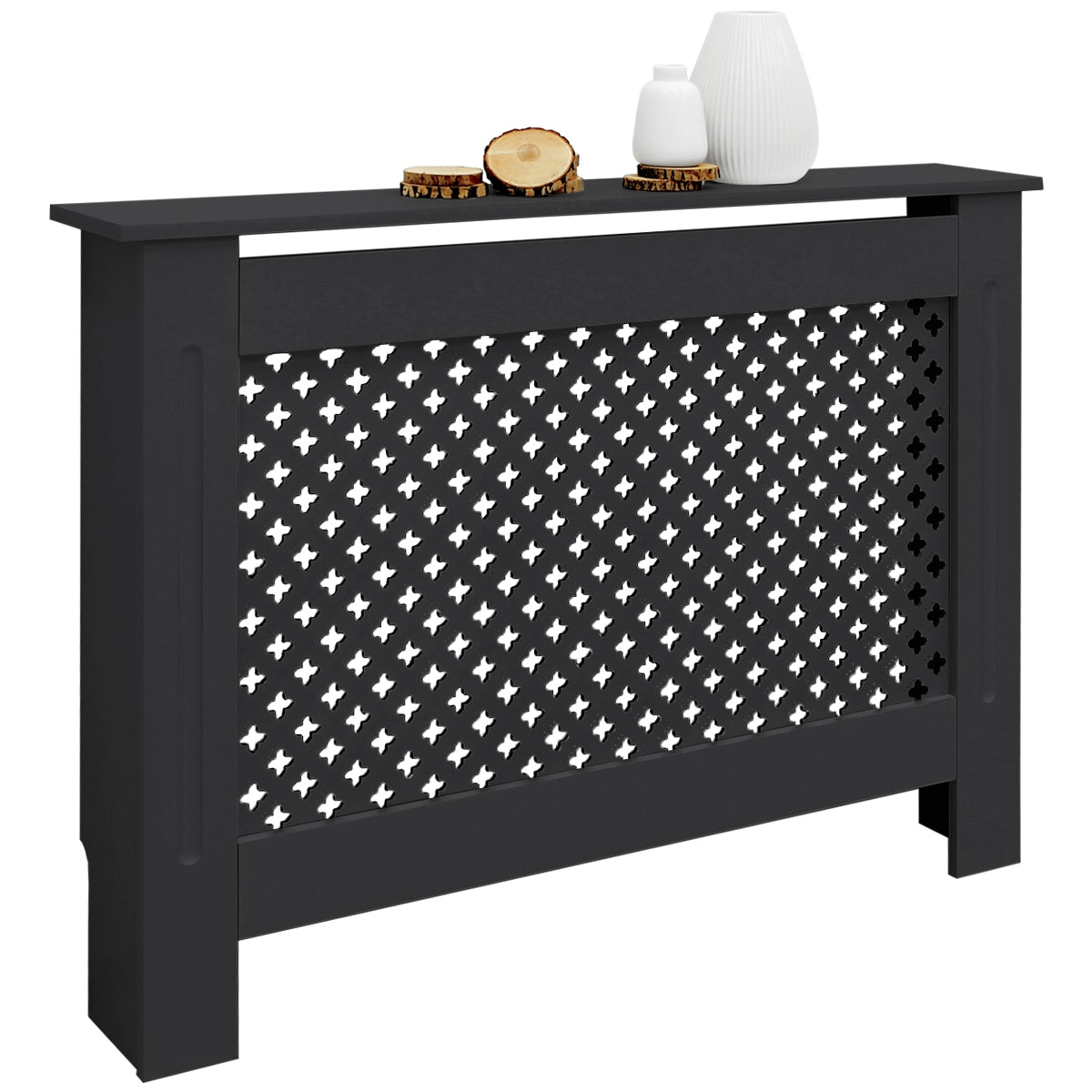 ECD Germany Heizungen Cache radiateur anthracite 112 cm MDF