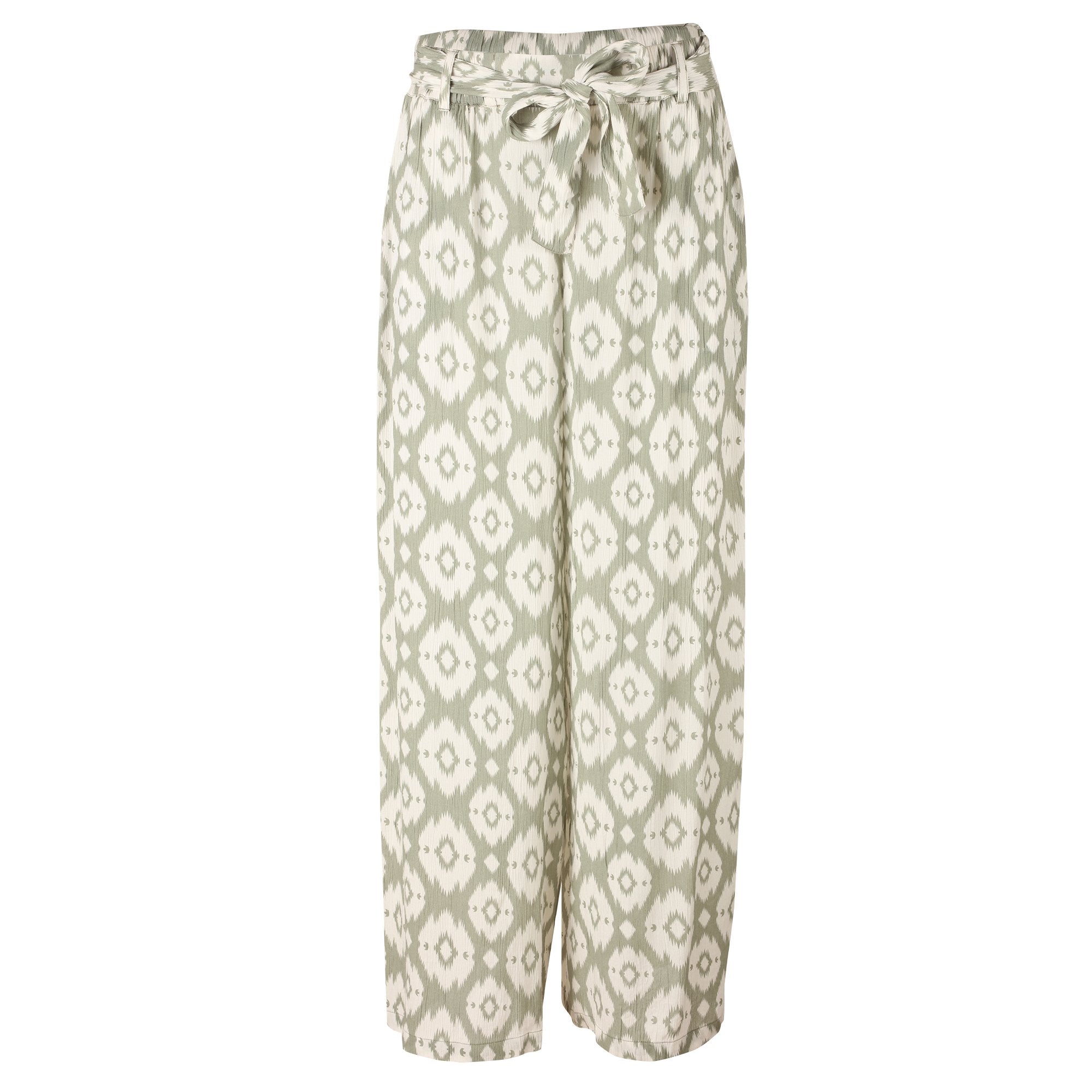 Stokomani Mode pantalon large imprimé vert fluide taille 38