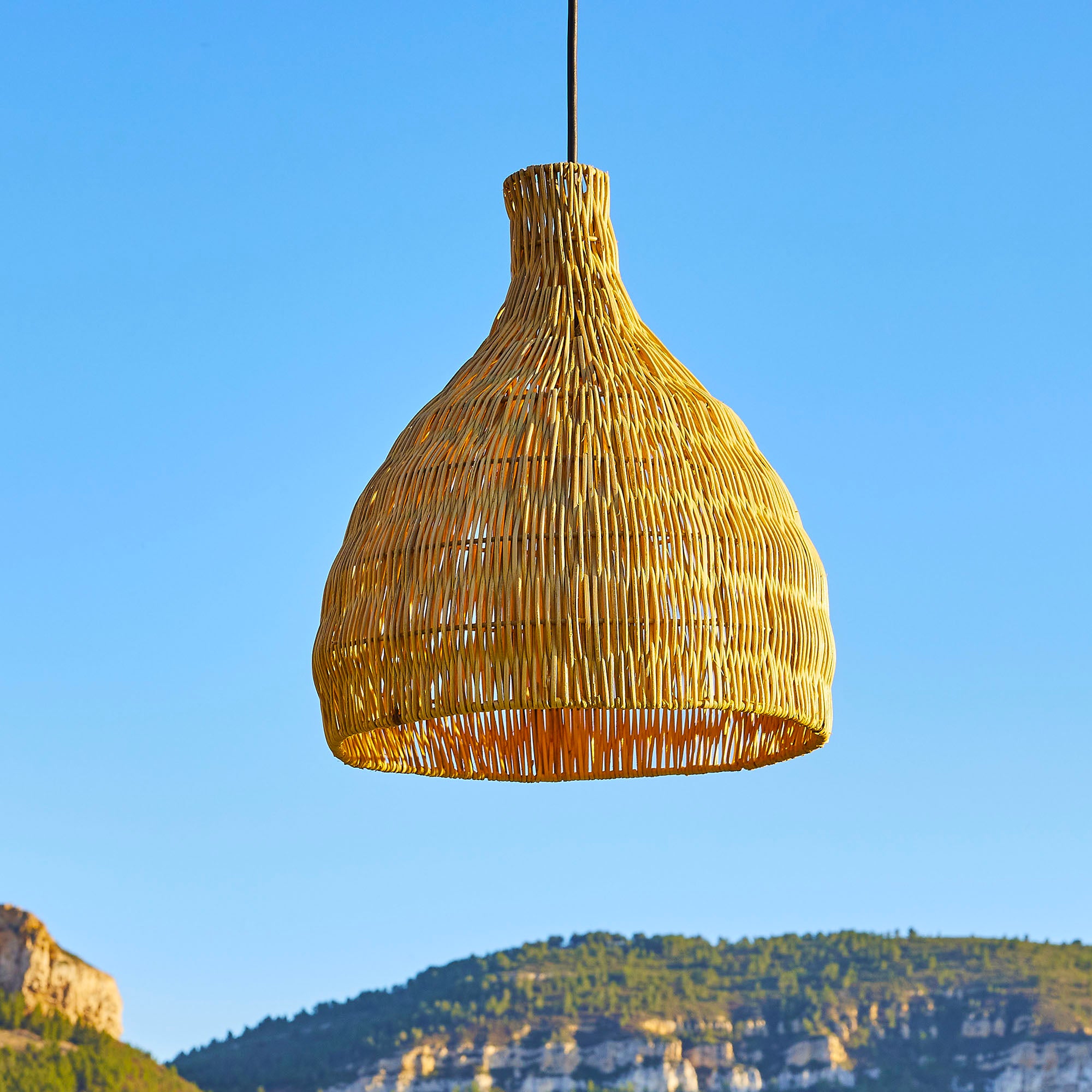 Red Deco Bella abat-jour rotin naturel E27 H38cm