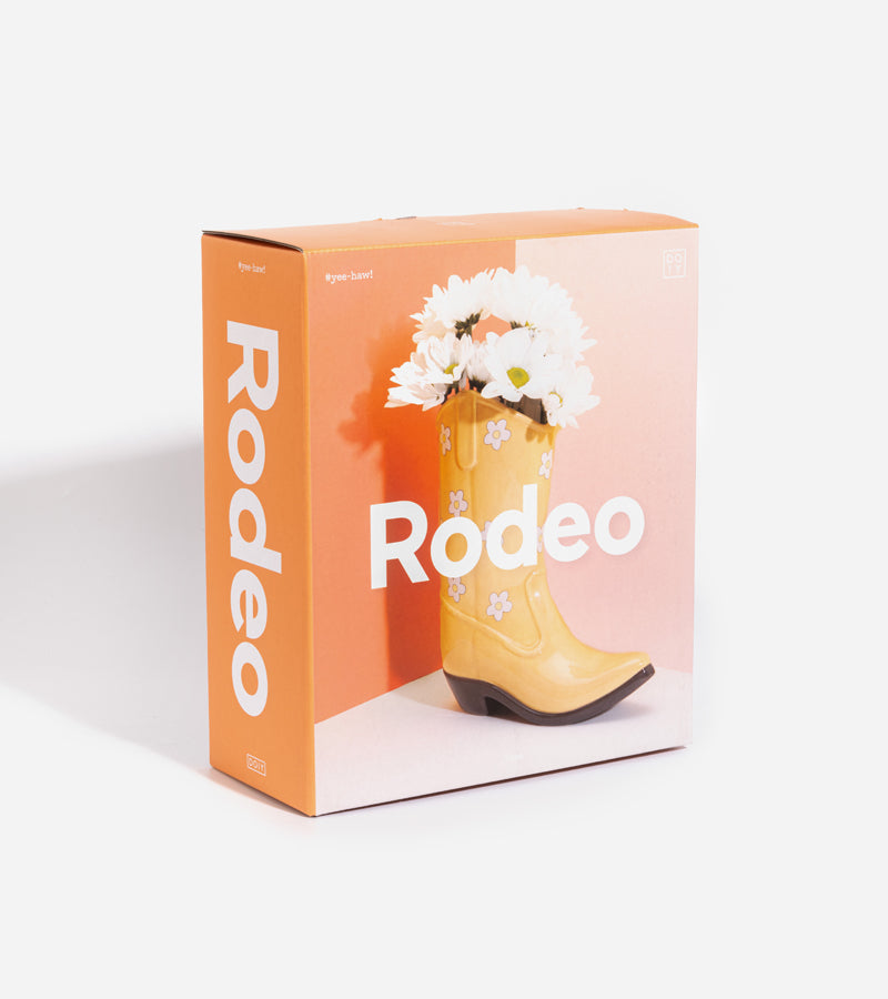L'avant gardiste vase boots cowboy botte rose