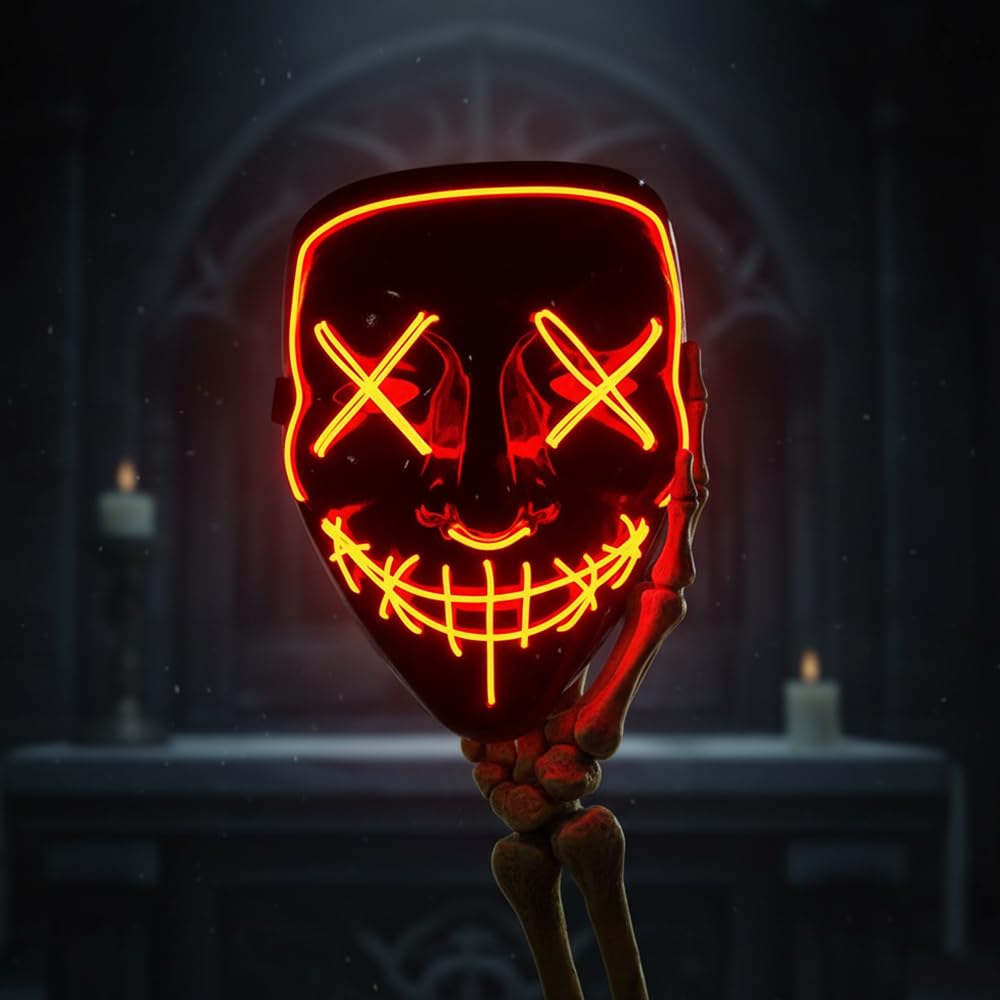 Shop-Story Loisirs Masque LED Nightmare Orange Halloween