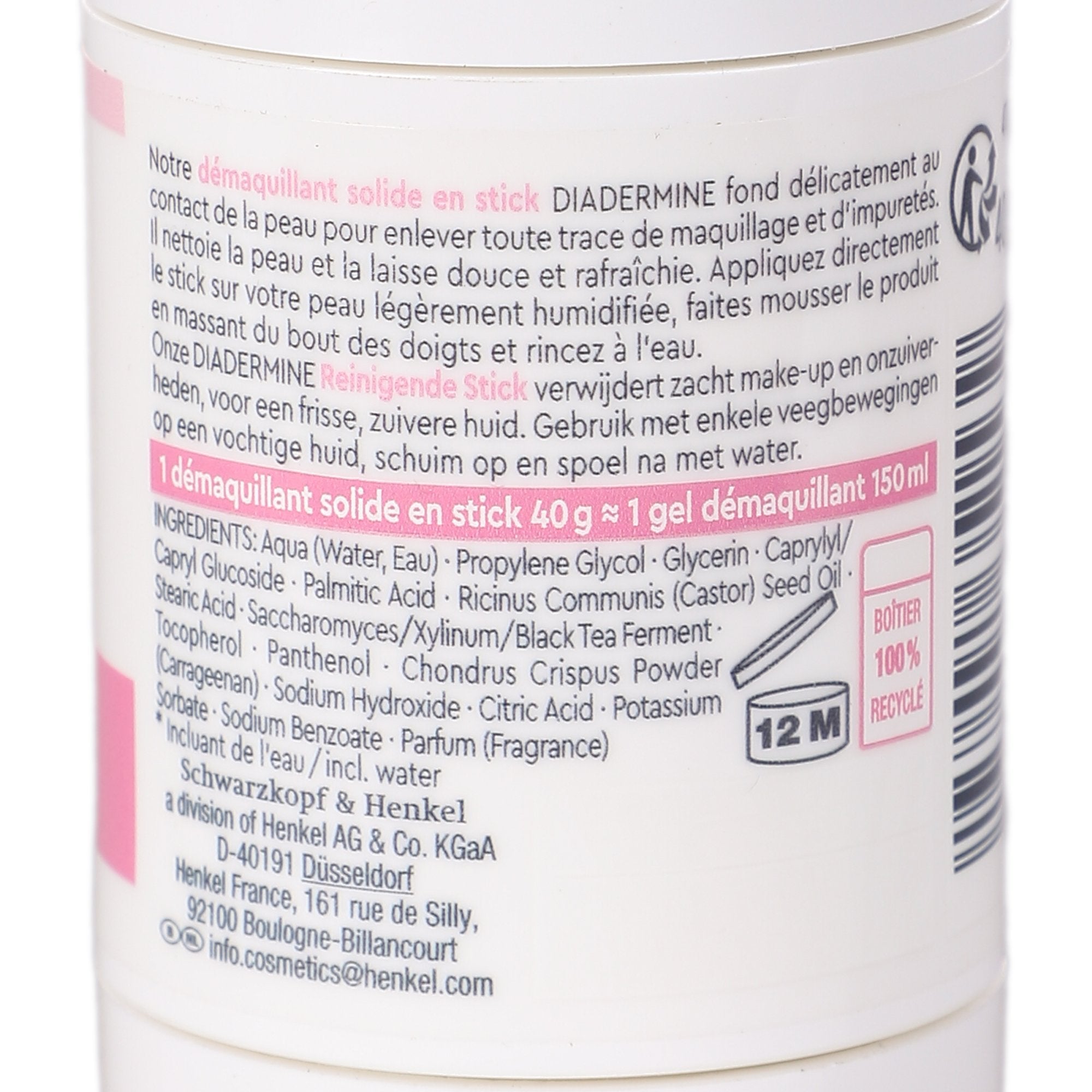 Diadermine Stick Démaquillant Solide Visage Doux