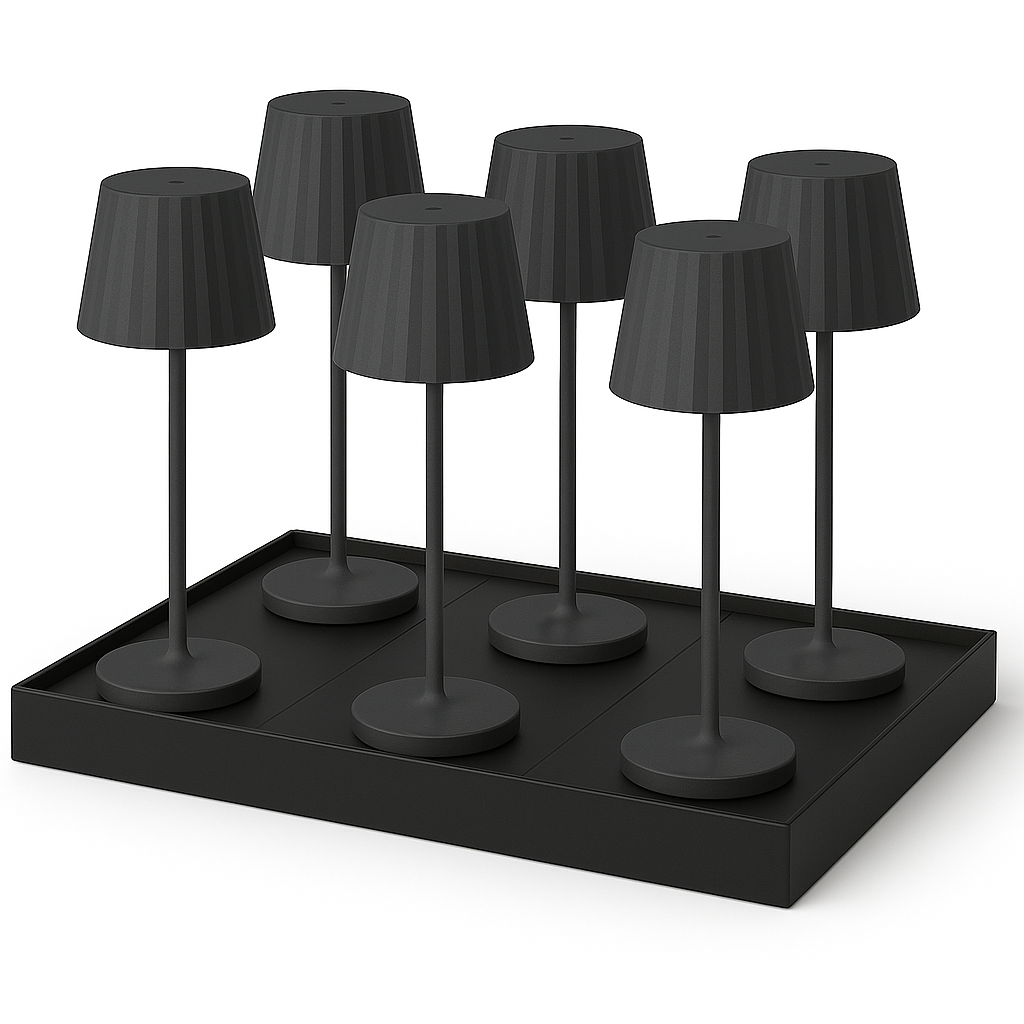 Red Deco Abby Black lot 6 lampes table sans fil