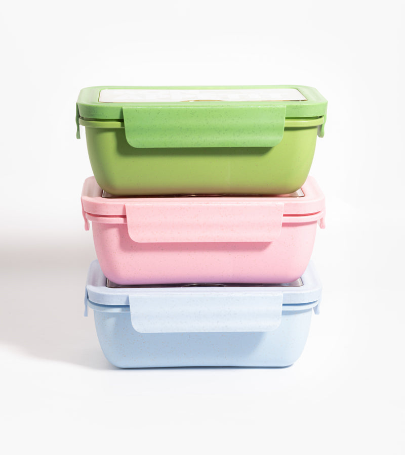 L'avant gardiste Bon appétit lunch box 1100 ml paille de blé + couverts