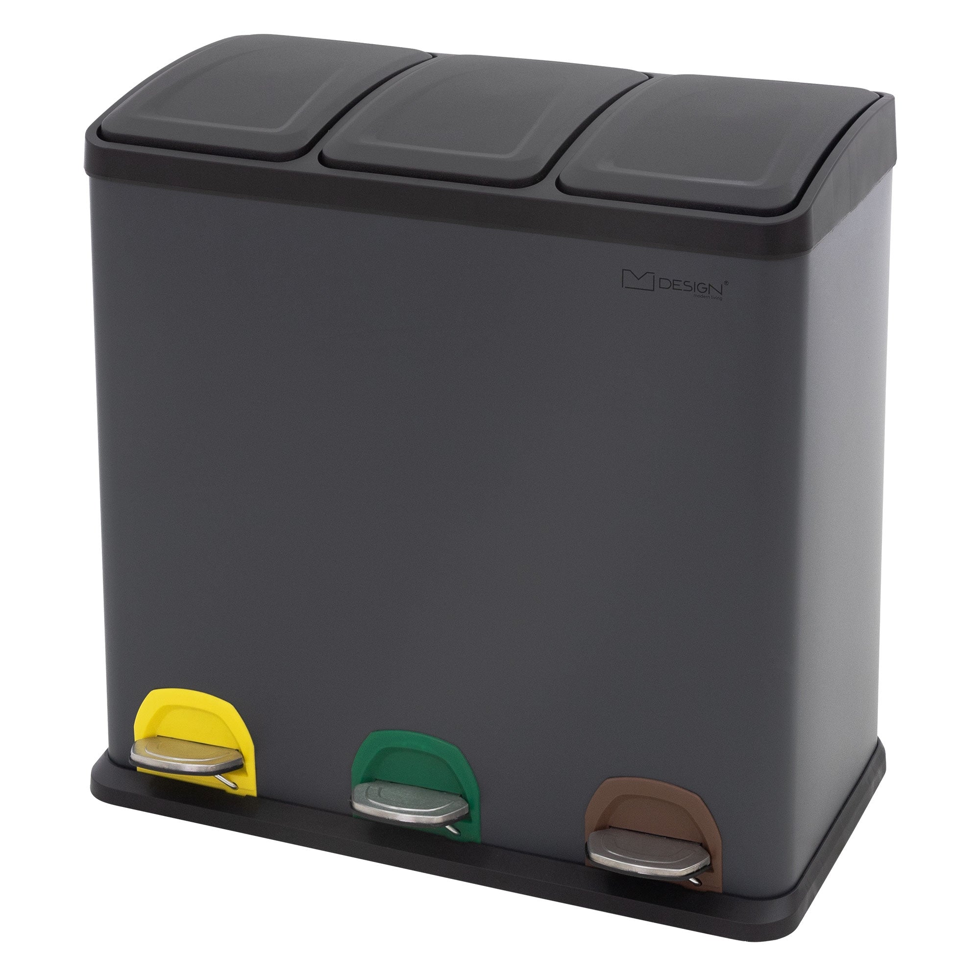 ECD Germany ML-Design poubelle tri 3x8L acier anthracite