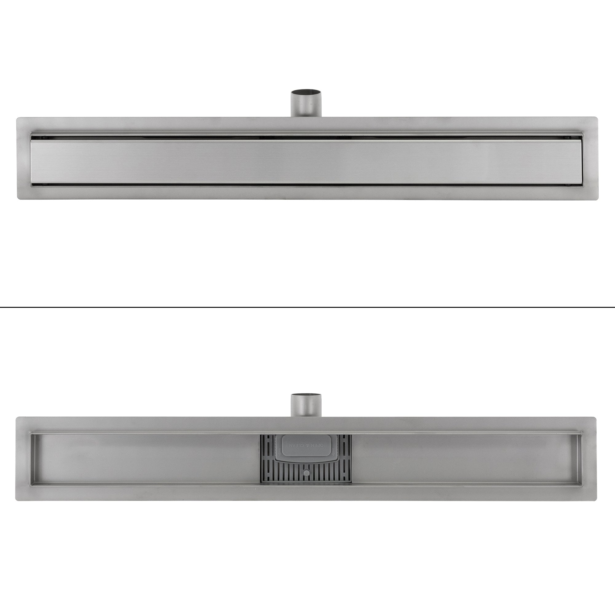 ML-Design caniveau douche inox 70 cm argent fermé