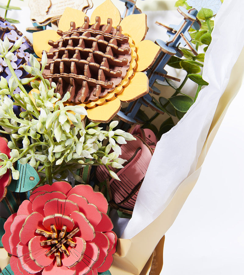 L'avant gardiste DIY Kit bouquet fleurs en bois à faire soi-même