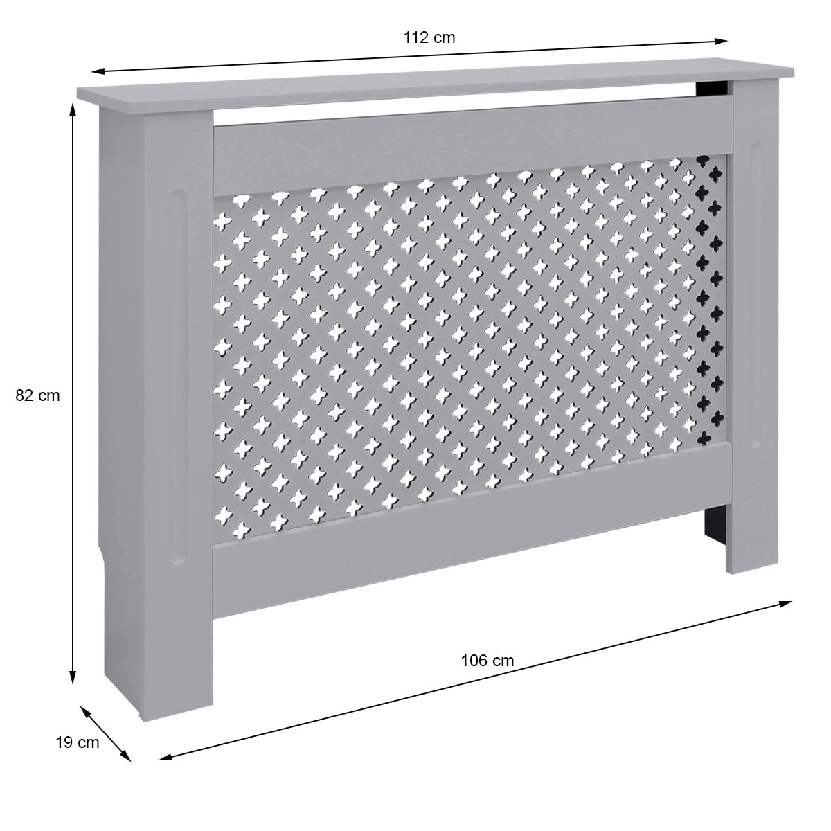 ECD Germany cache-radiateur MDF gris losange 112x19x82 cm