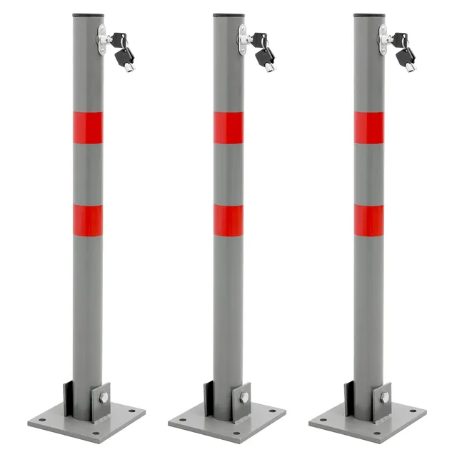 ECD Germany Barrière Parking Pliable 71cm Anthracite Lot de 3