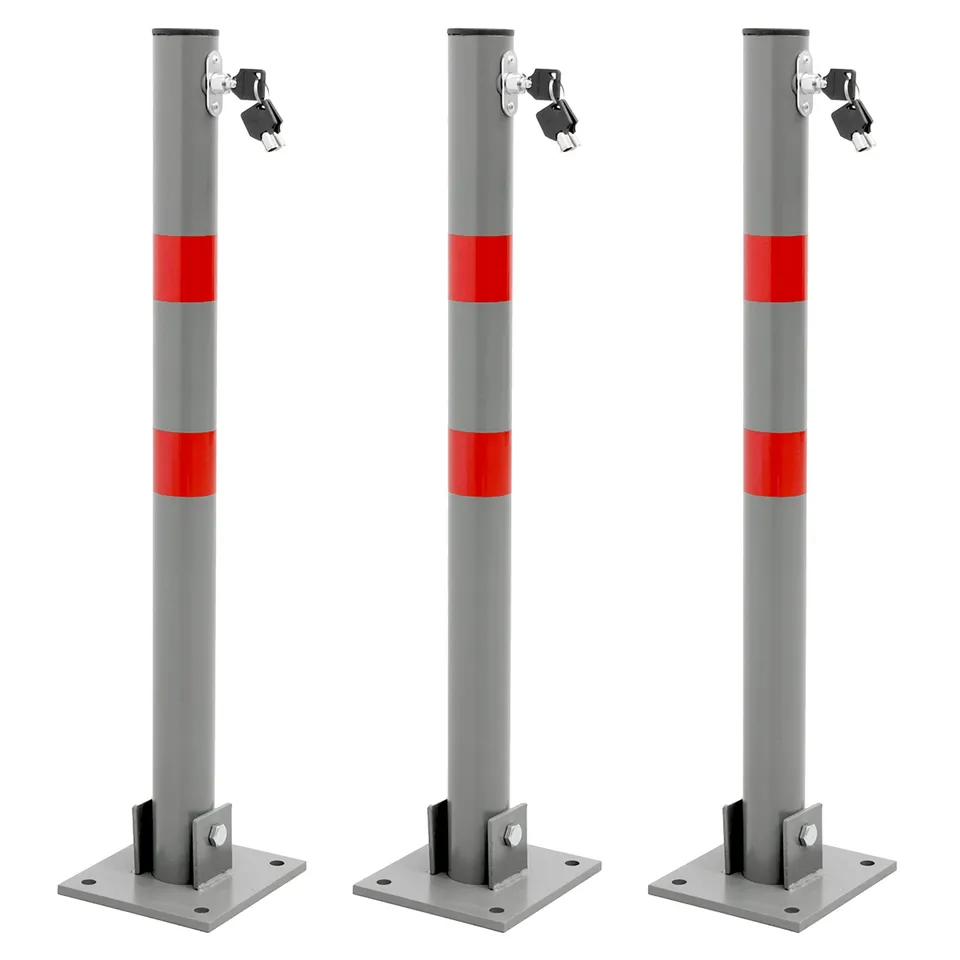 ECD Germany Barrière Parking Pliable 71cm Anthracite Lot de 3