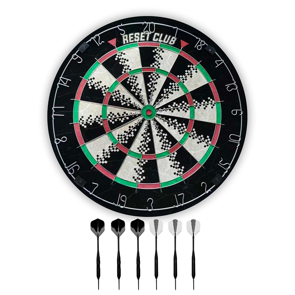 Reset Dartboard cible fléchettes sisal 45 cm + 6 fléchettes