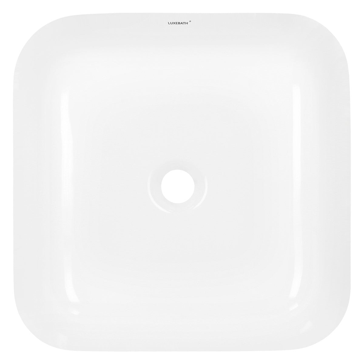 LuxeBath lavabo carré blanc céramique 39,5 cm à poser
