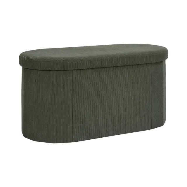 Home Deco Factory Jules coffre-banc pliable vert côtelé