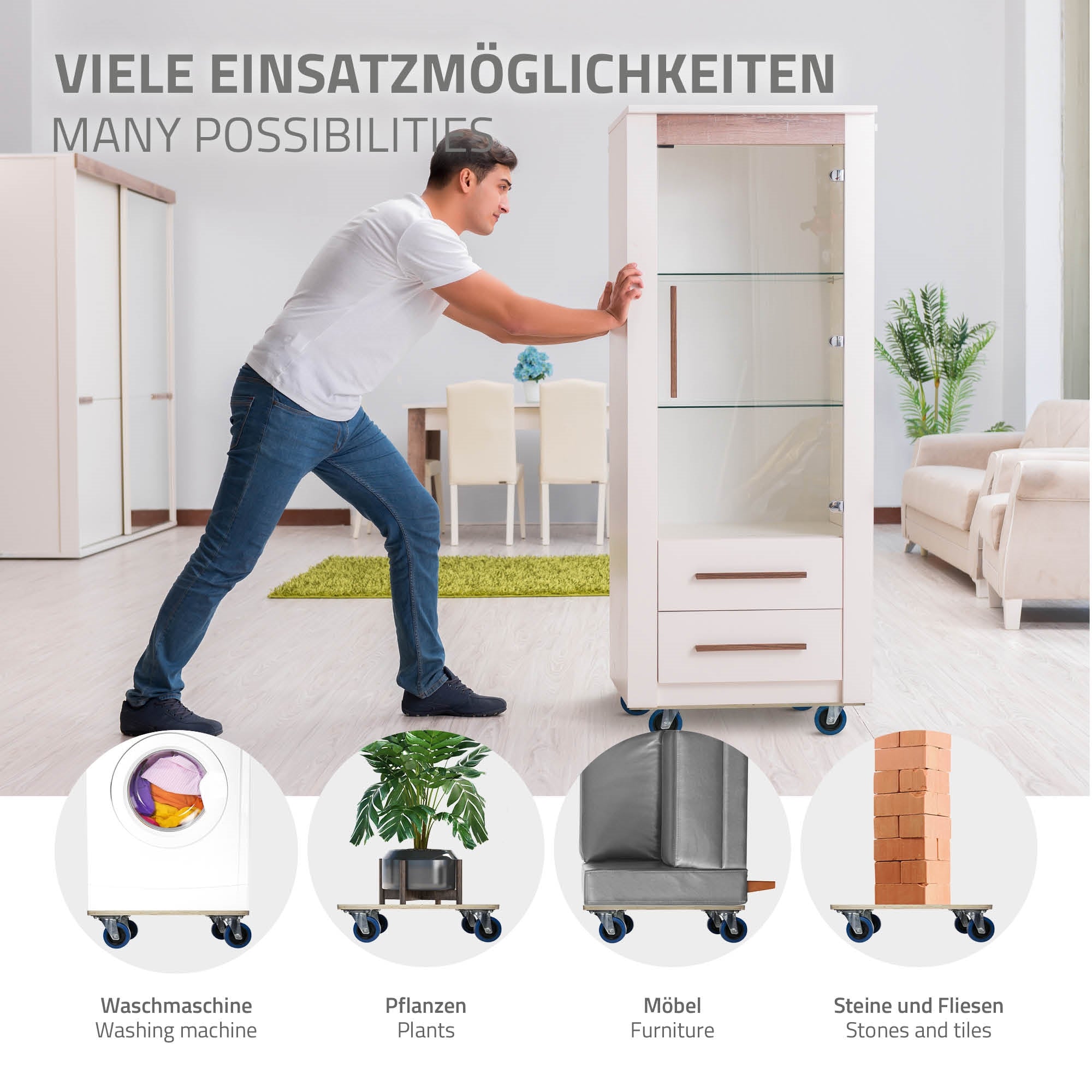 ECD Germany plateau roulant 40x60 multiplex 800 kg lot de 2