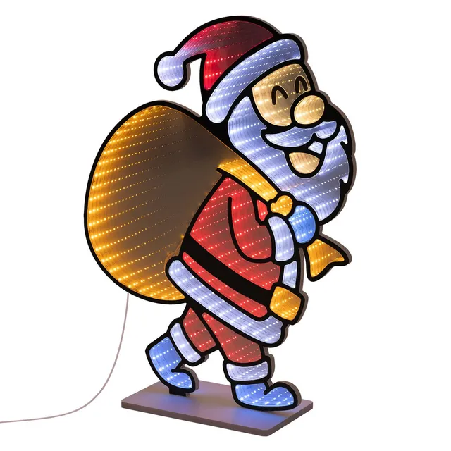 ECD Germany Haus & Wohnen père Noël LED 47x60 cm effet miroir