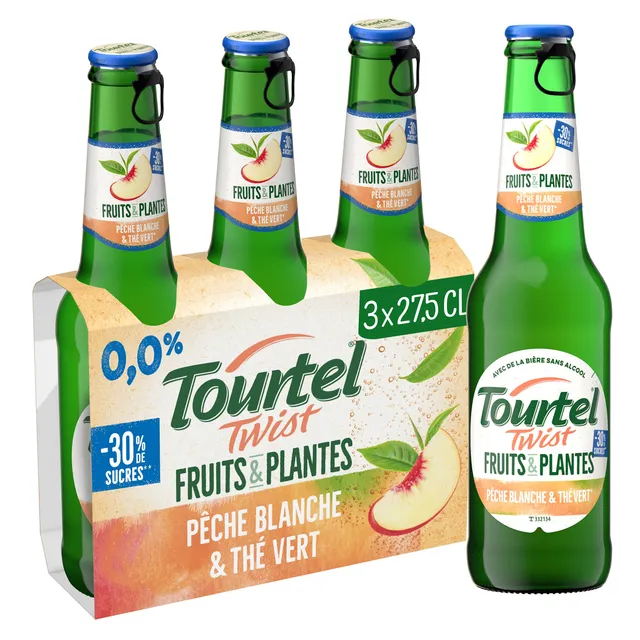 Tourtel Twist Bière sans alcool pêche thé vert 3 x 27,5 cl
