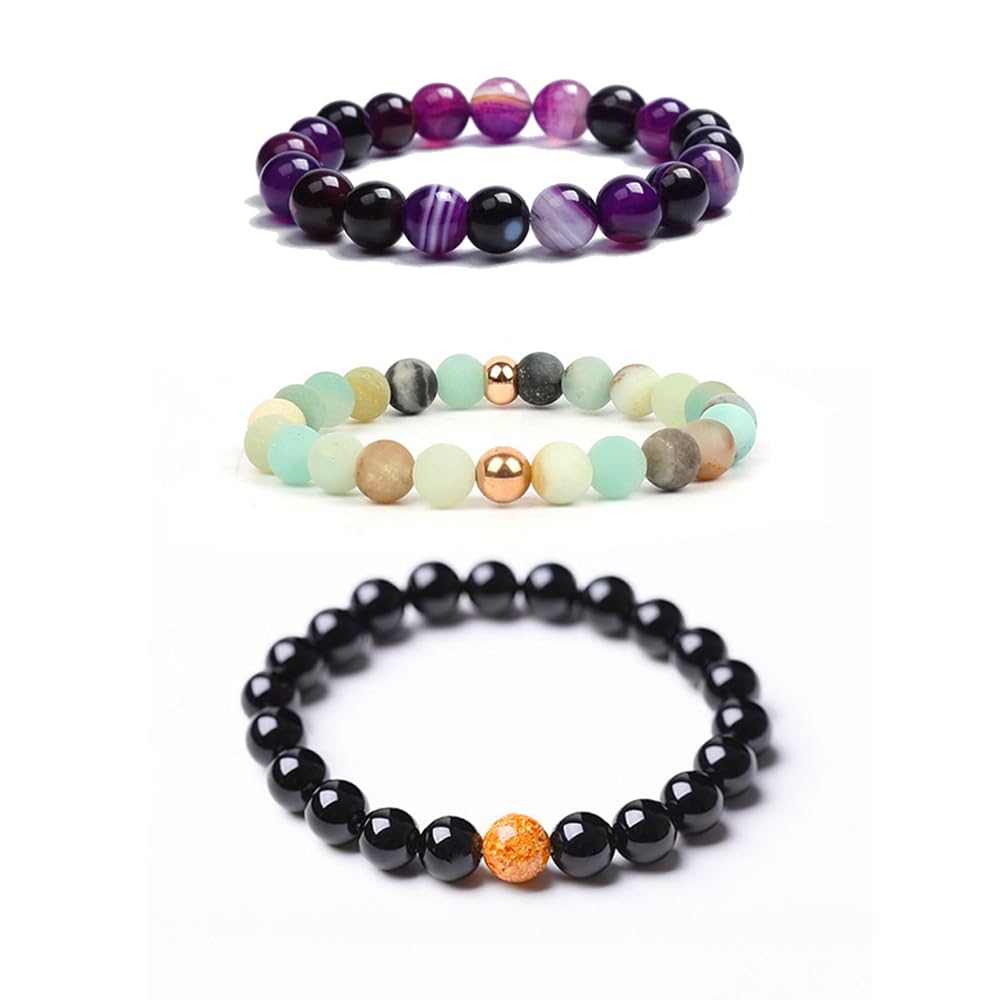 Shop-Story Lifestyle pack 3 bracelets pierres agate onyx