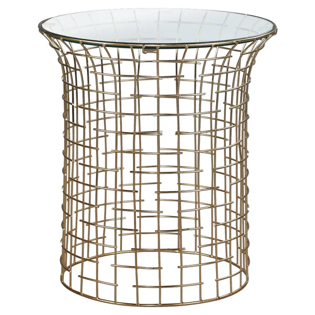 ECD Germany WOMO-Design table d’appoint noir doré 40x40x45 cm