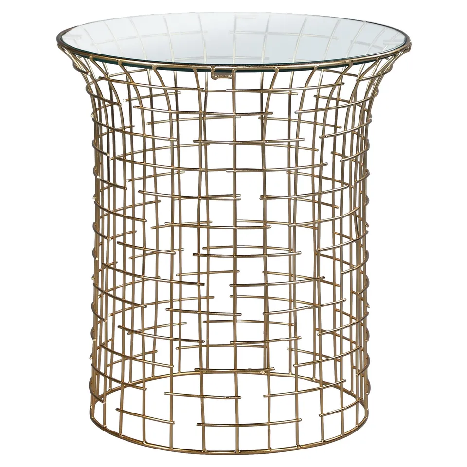 ECD Germany WOMO-Design table d’appoint noir doré 40x40x45 cm