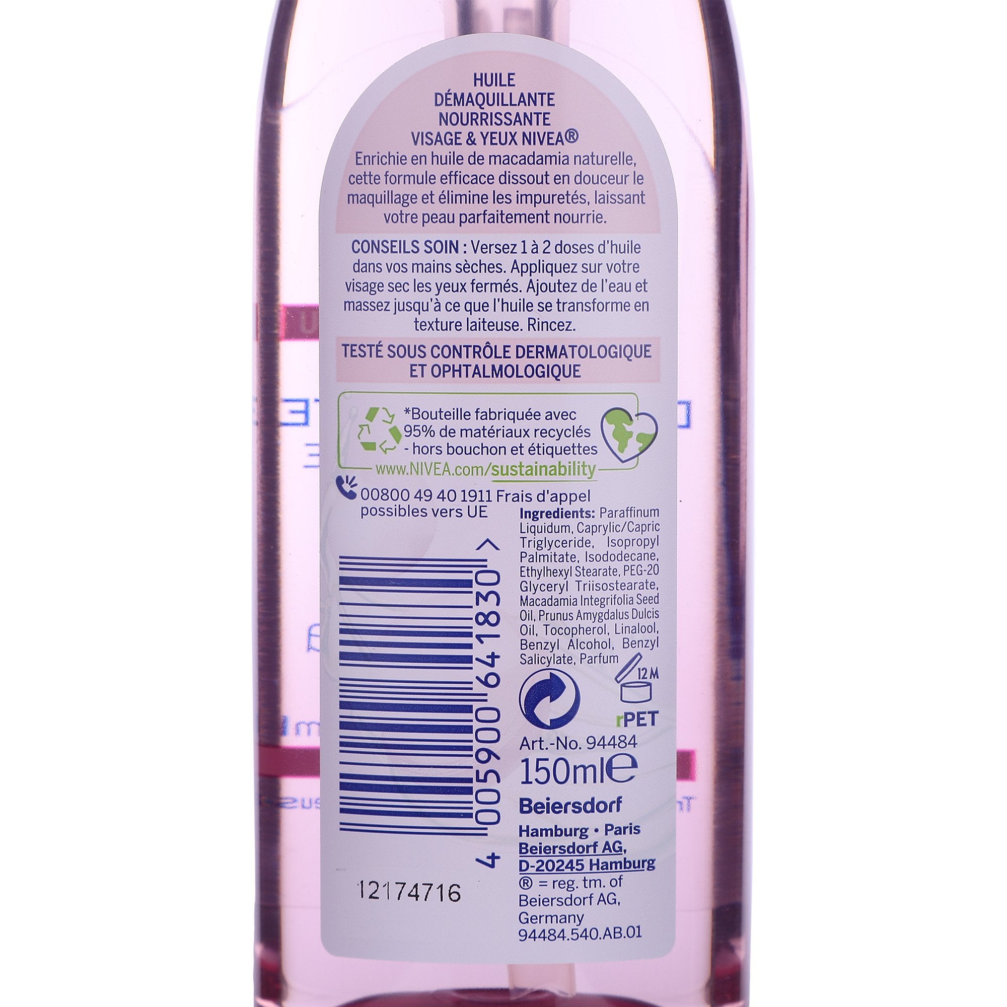 Nivea huile démaquillante nourrissante visage