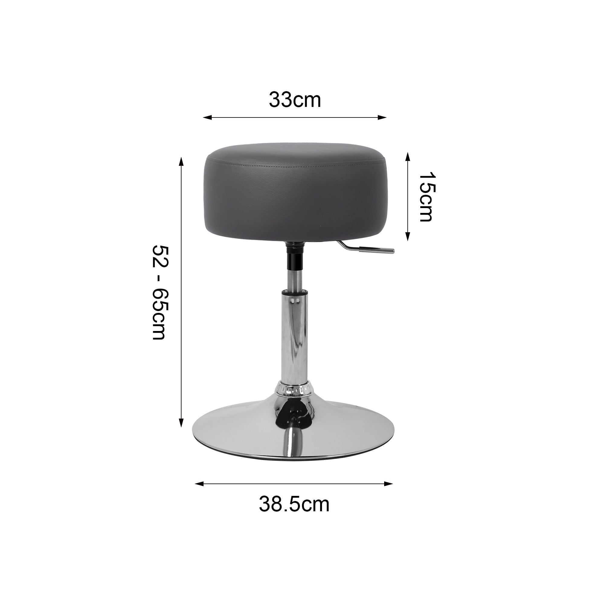 ML-Design tabouret de bar gris foncé Ø33 cm réglable 1 pièce