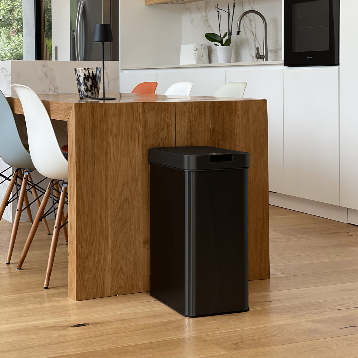 Red Deco Silverlake Black 60L poubelle papillon inox