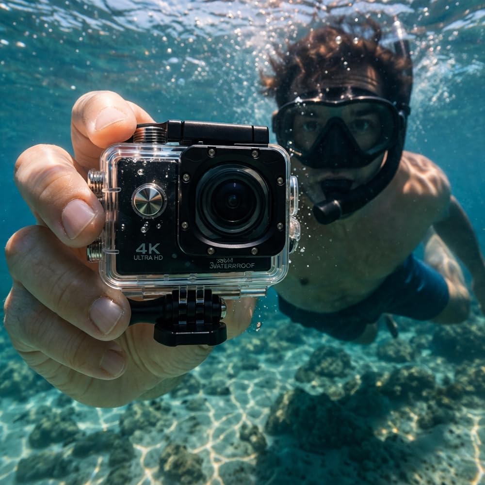 Shop-Story Caméra sport 4K WiFi 170° étanche 30 m kit