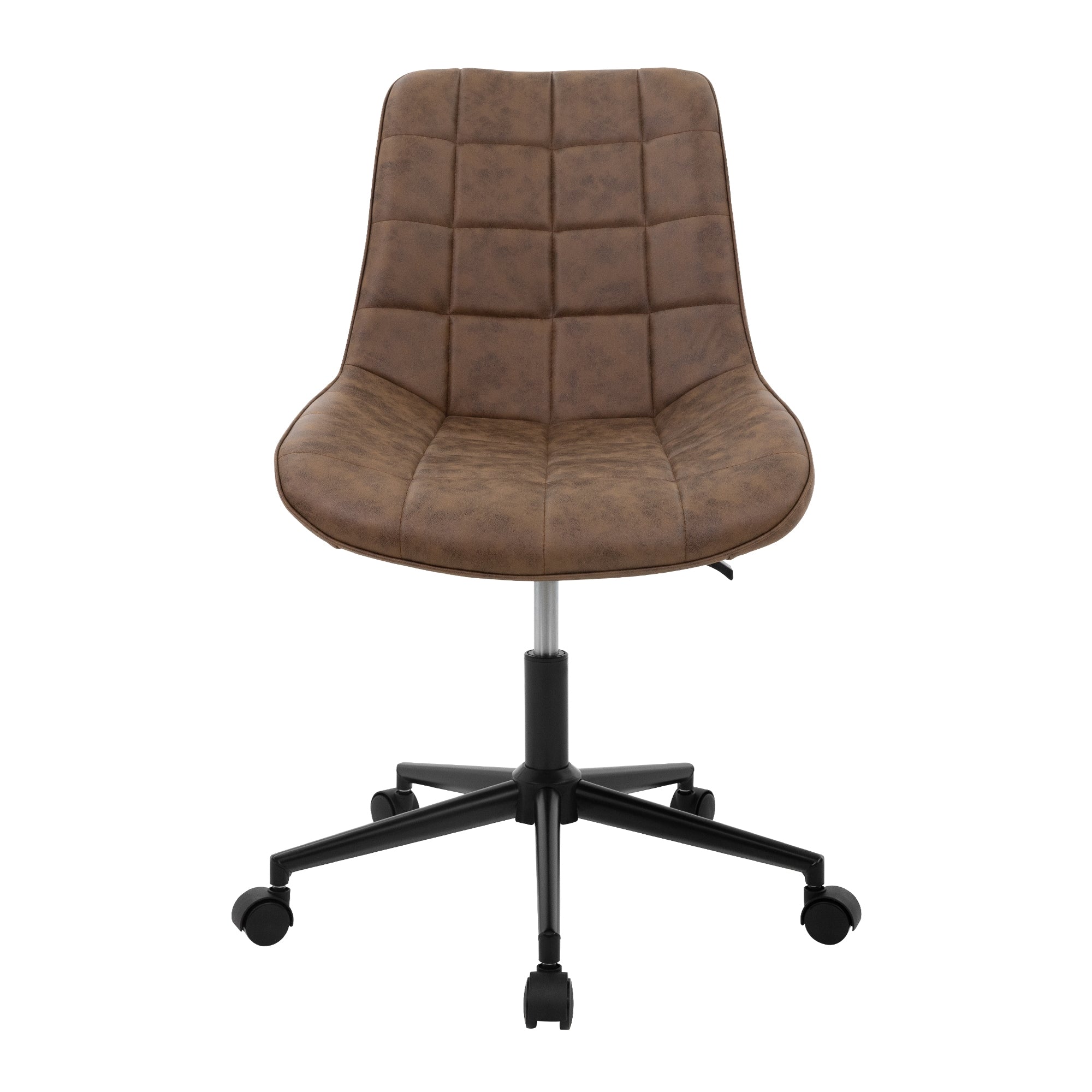 ML-Design Chaise bureau à roulettes marron simili cuir