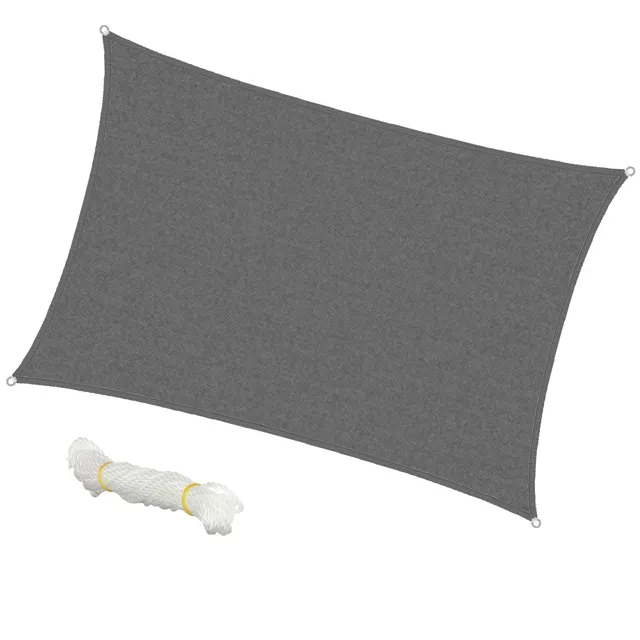 ECD Germany Garten voile d'ombrage 4x6 m gris HDPE rectangulaire