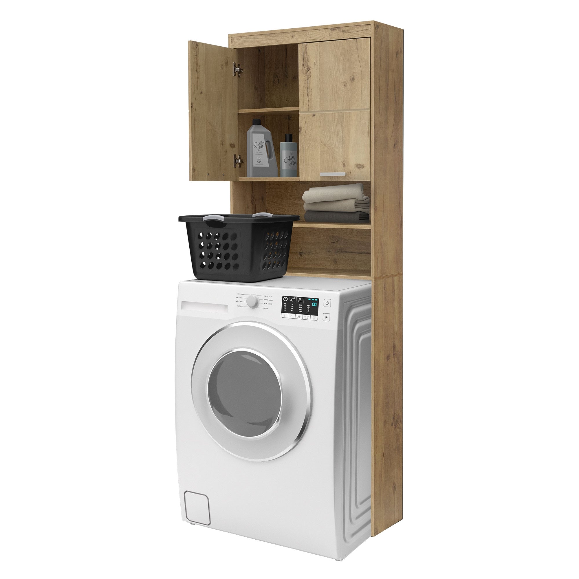 ECD Germany Möbel Meuble lave-linge 2 portes anthracite mélaminé