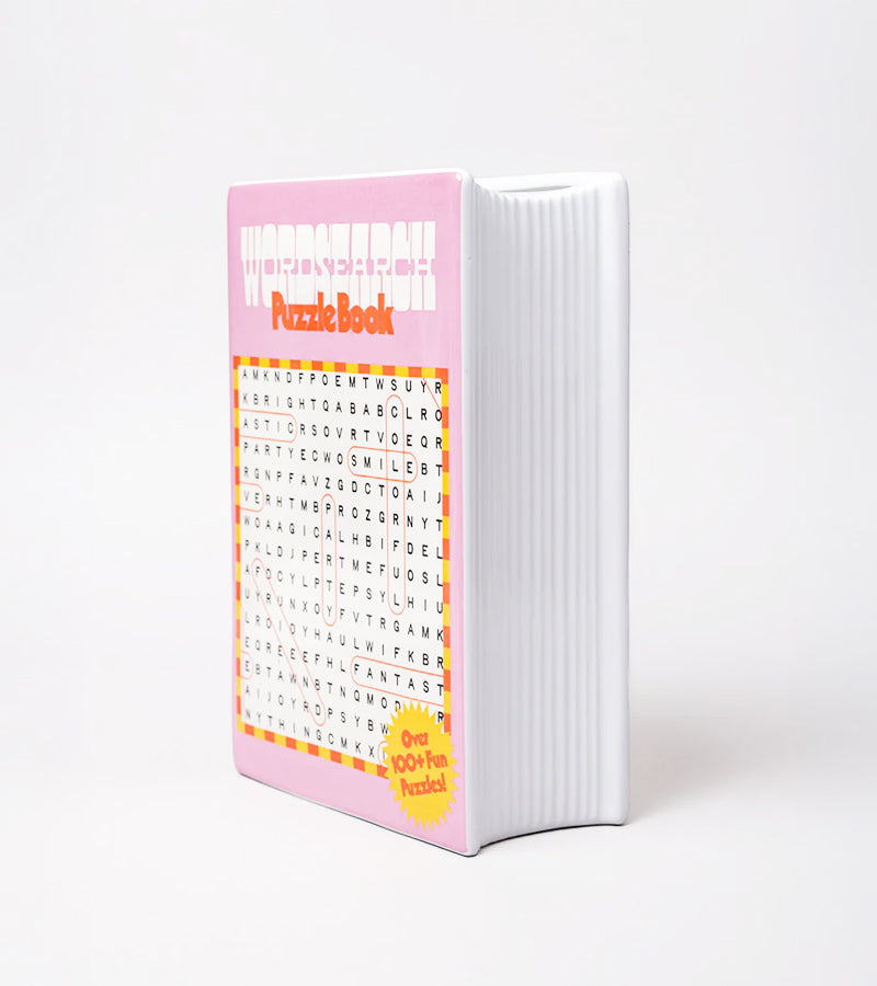 L'avant gardiste Livre Mots Mêlés vase livre fleurs