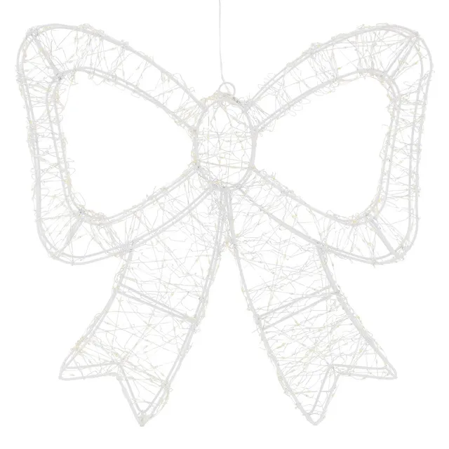 ECD Germany nœud LED 46 cm blanc chaud 720 LED avec timer