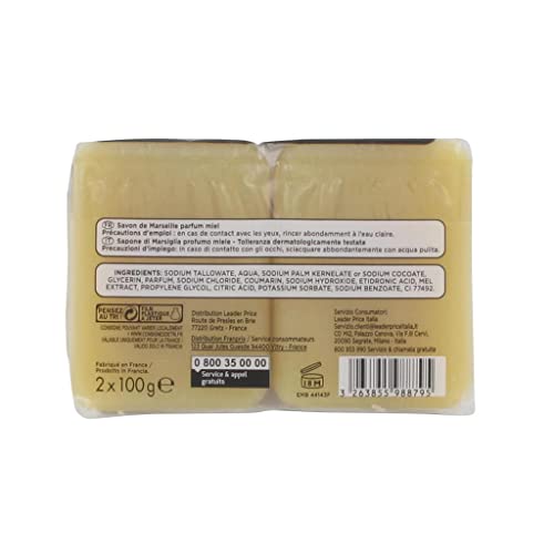 Leader Price Soins du corps savon de Marseille miel 200 g