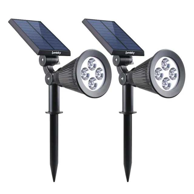 Red Deco Spiky H42cm lot 2 spots solaires LED blanc dimmable