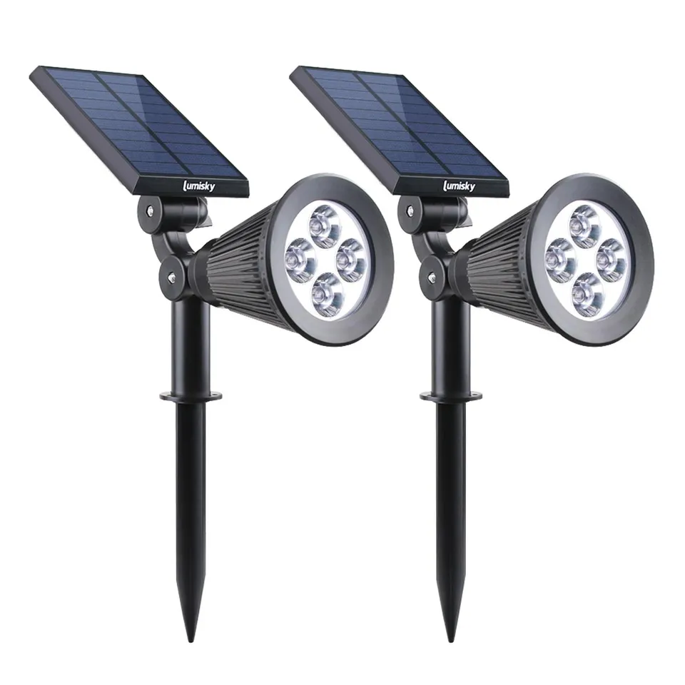 Red Deco Spiky H42cm lot 2 spots solaires LED blanc dimmable