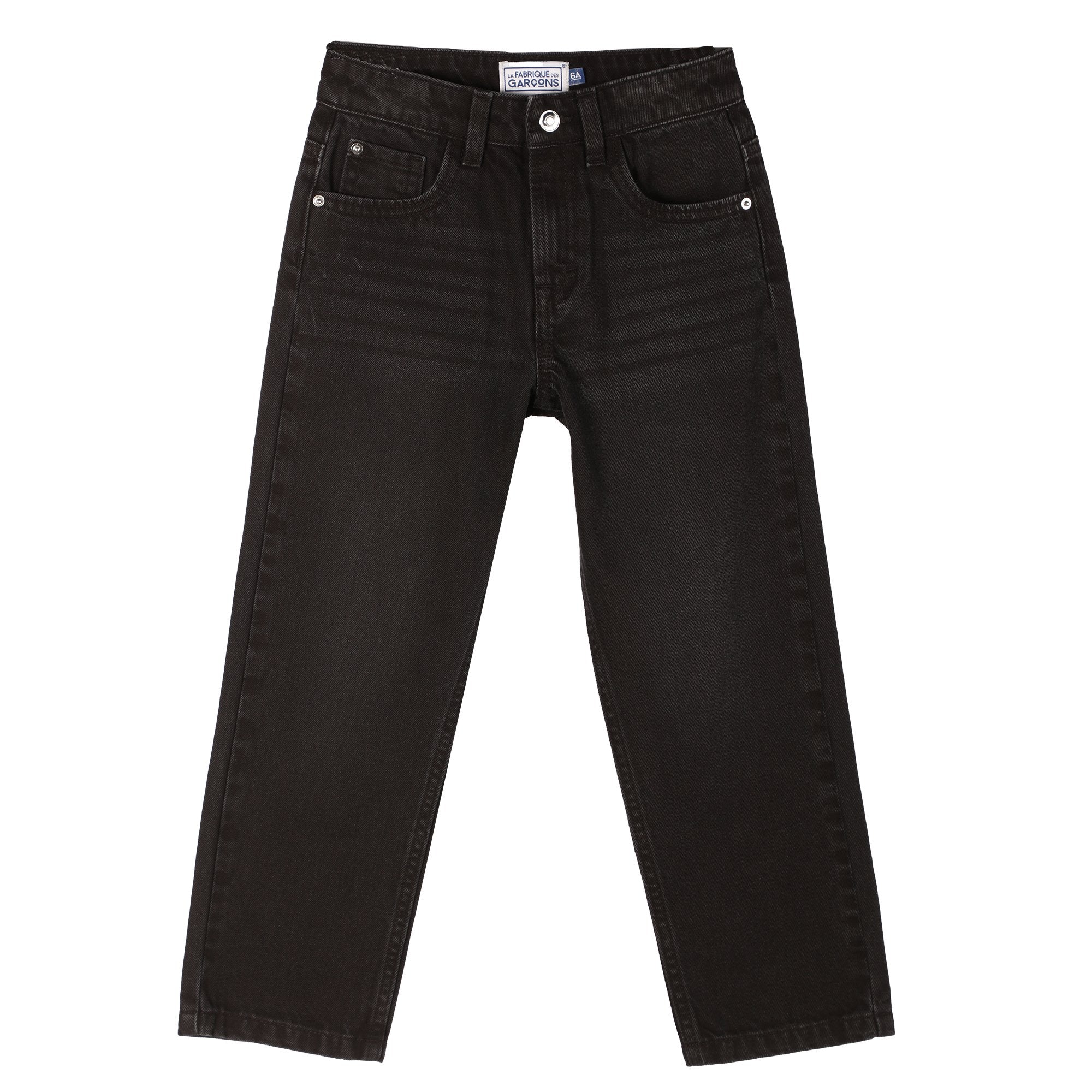 Stokomani Mode jean droit noir enfant coton
