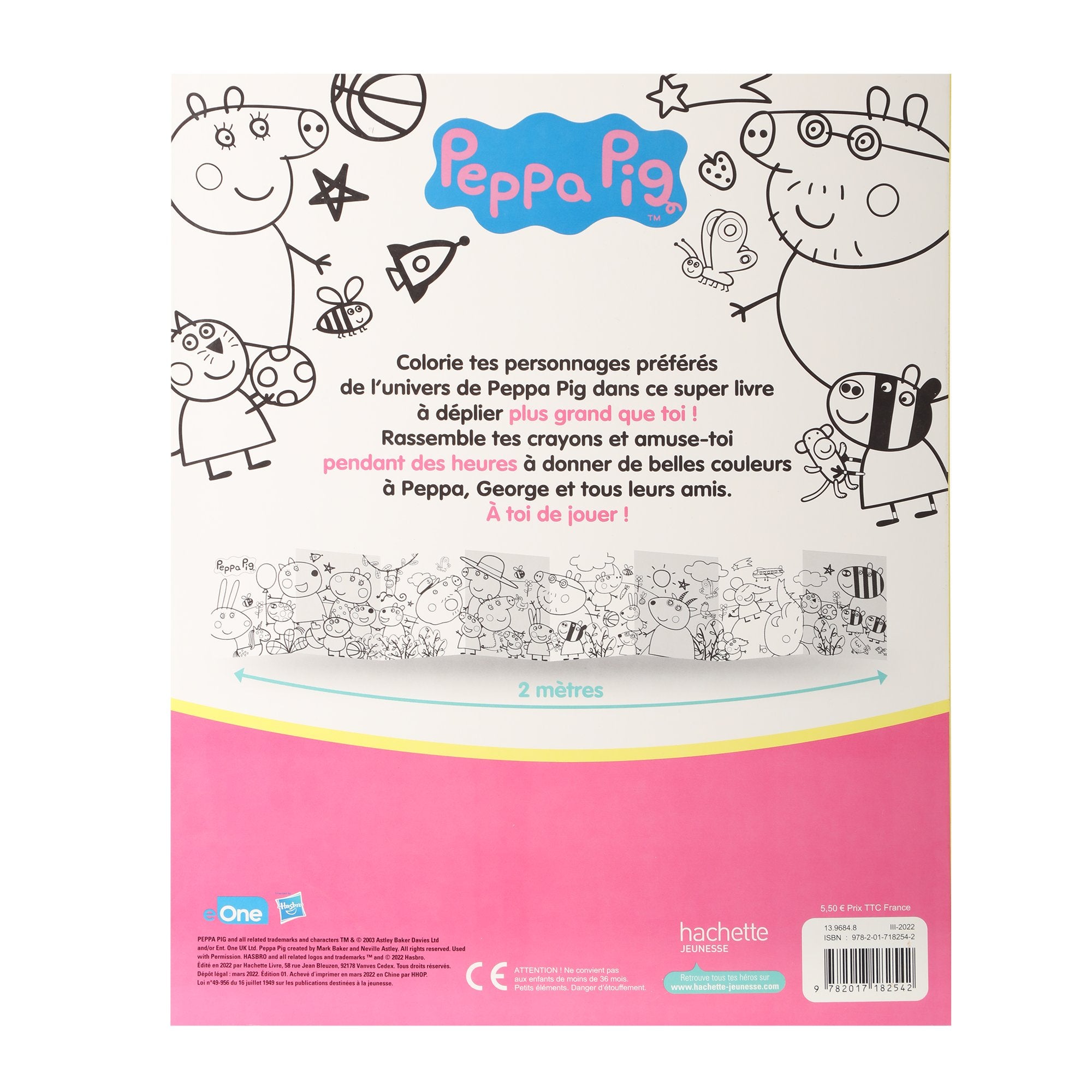 Peppa Pig Frise à colorier 2 mètres géante