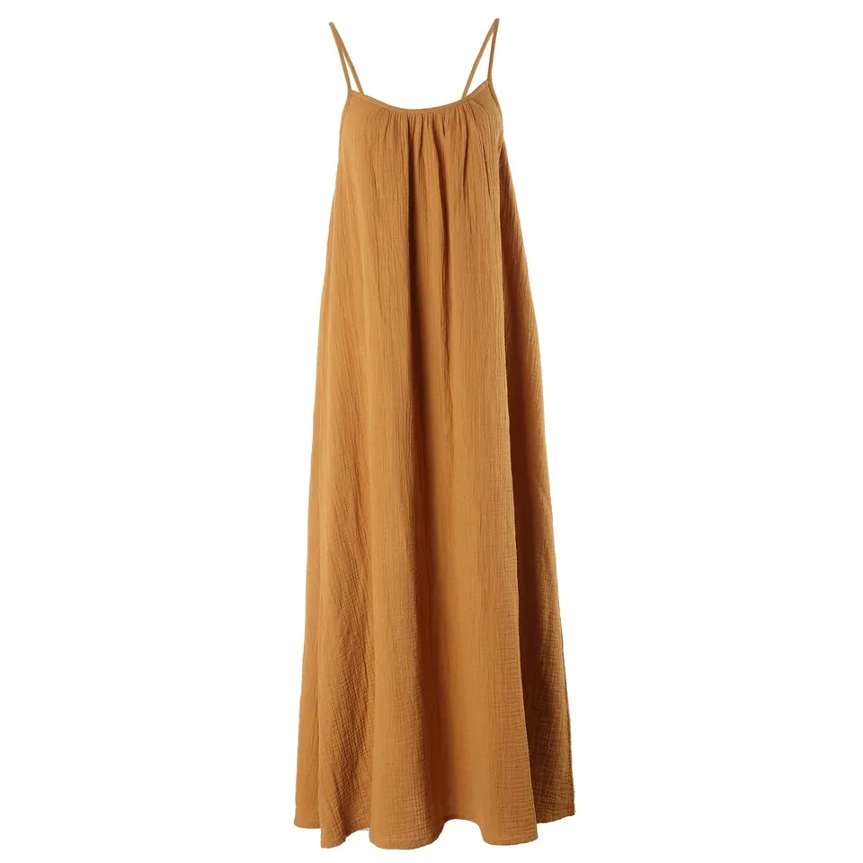 Stokomani robe gaze de coton jaune 38 fluide