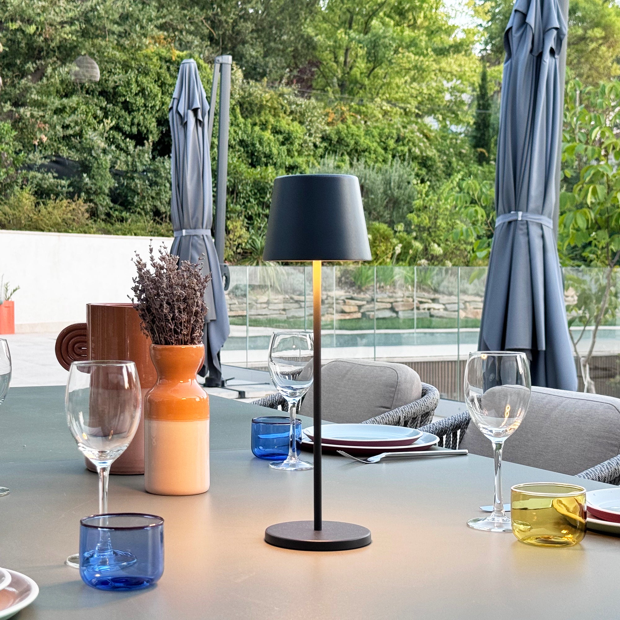 Red Deco Kelly Black lampe sans fil noire 38cm LED dimmable
