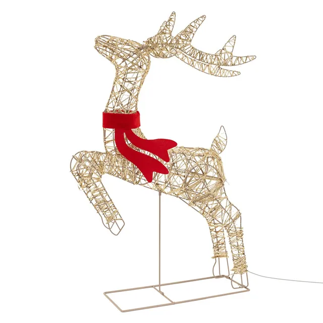ECD Germany Haus renne Noël LED doré 91 cm 720 LED timer
