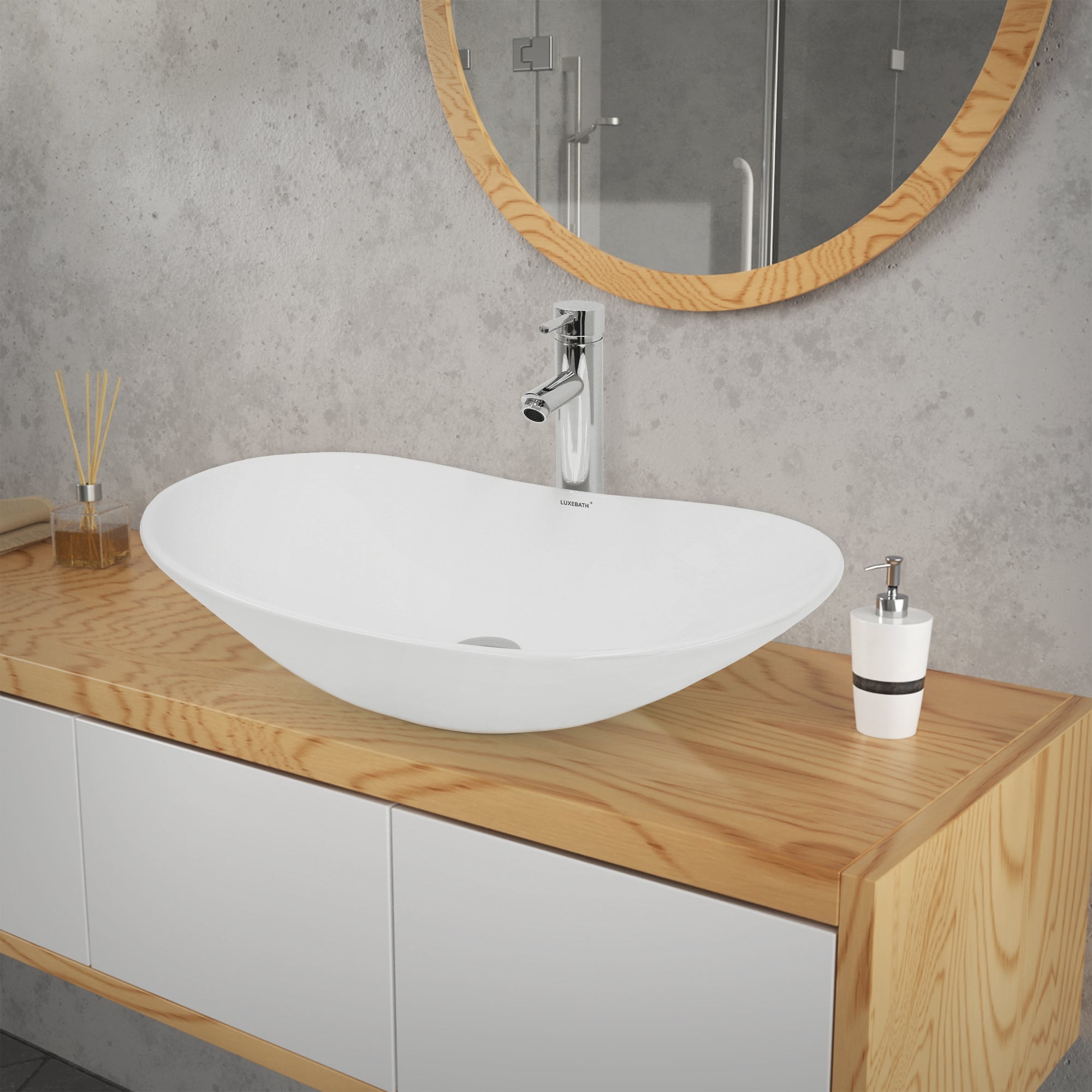 ECD Germany Sanitaire vasque 64x36 blanc bonde argent