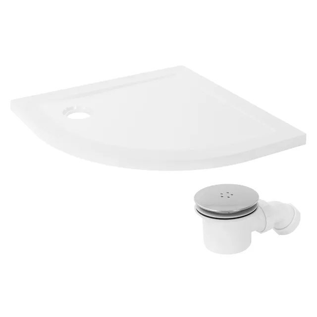 ECD Germany Sanitär receveur de douche blanc 80x80 cm rond SMC